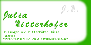 julia mitterhofer business card